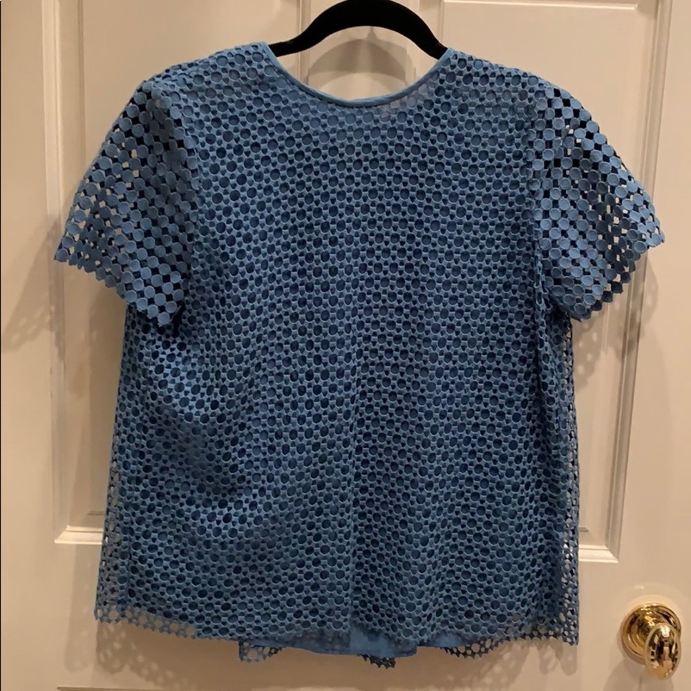 Tory Burch blue crochet top
